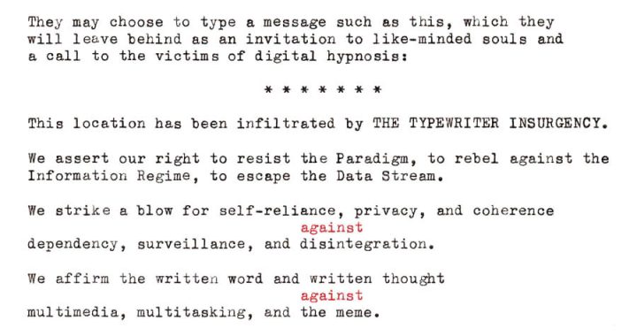 The Typewriter Manifesto